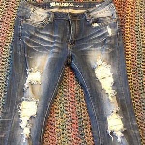 Machine skinny ripped jeans